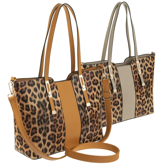 La Terre Fashion Leopard Print Tote (Large)