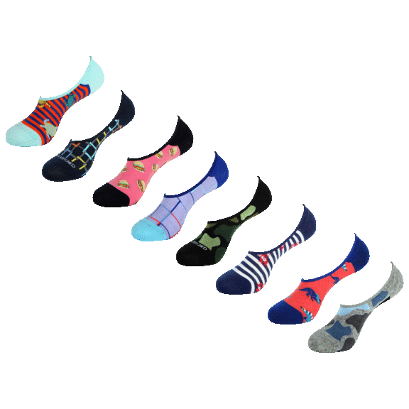 8-Pack: Unsimply Stitched Men's Multi-Color No-Show Socks