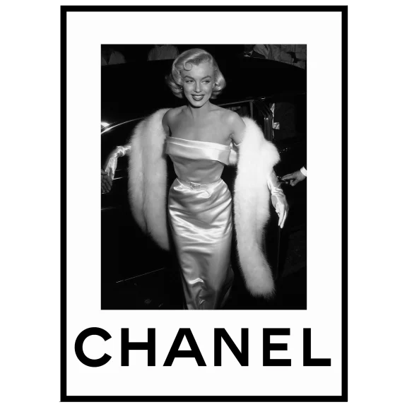 Fairchild Paris Chanel Marilyn Monroe in Fur - 14" x 18" Framed Print