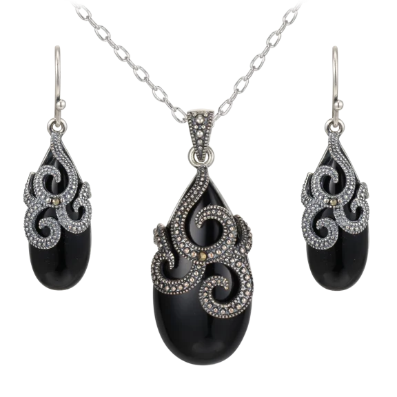 Morgan & Paige Art Deco Drop Earring & Necklace Set