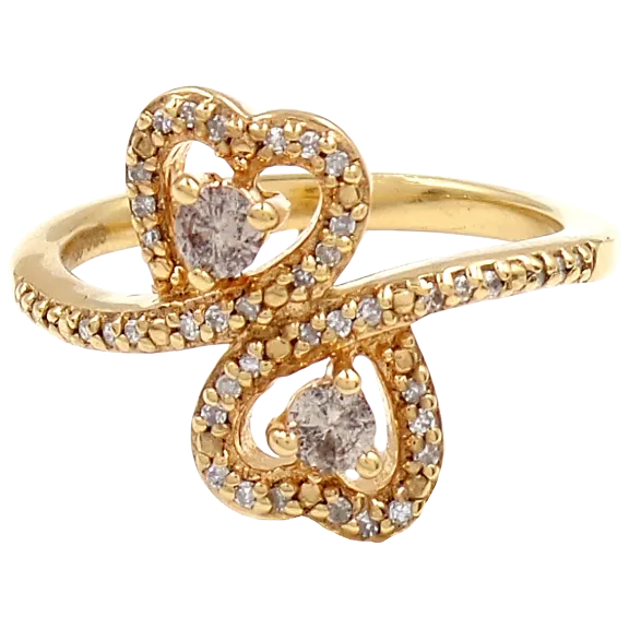 Savvy Cie Sterling Silver Champagne Diamond Ring
