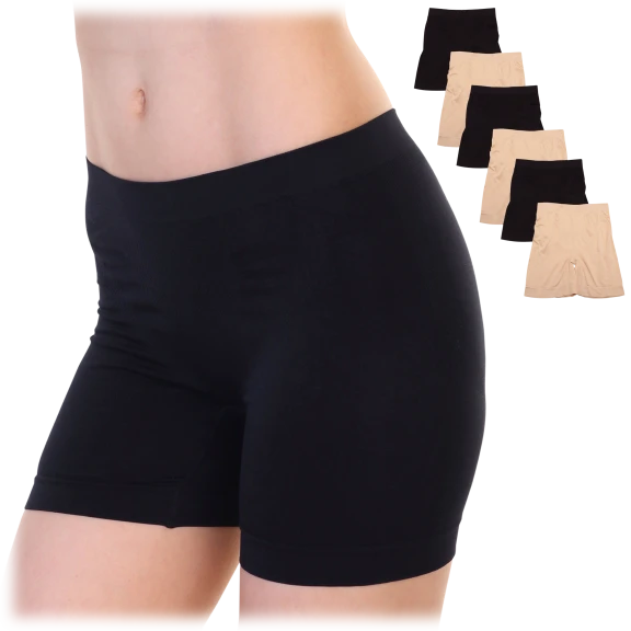 6-Pack: Angelina Women's Seamless Safety Boyshort Panties