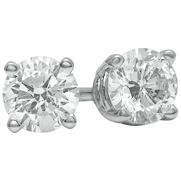 Brilliant Diamonds 14K White Gold 1/2 Carat TW Diamond Solitaire Earrings