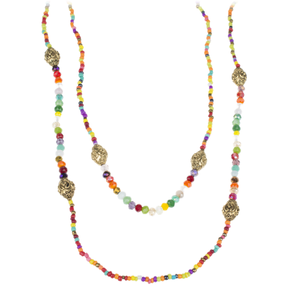 Rainbow Glass Beaded Necklace