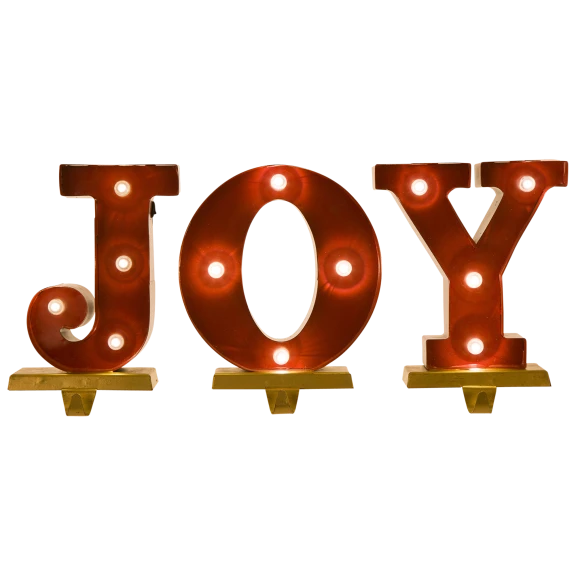 Glitzhome 8.46"H "JOY" Stocking Holder Set