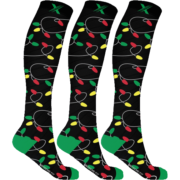 XTF Holiday Collection Knee High Compression Socks - 3 Pack