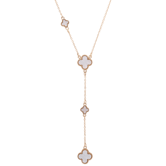 Saffron Multi Clover Drop Pendant Necklace