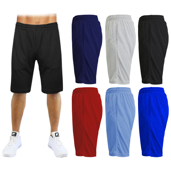 6-Pack: Men's Galaxy Active Mesh Moisture Wicking Shorts