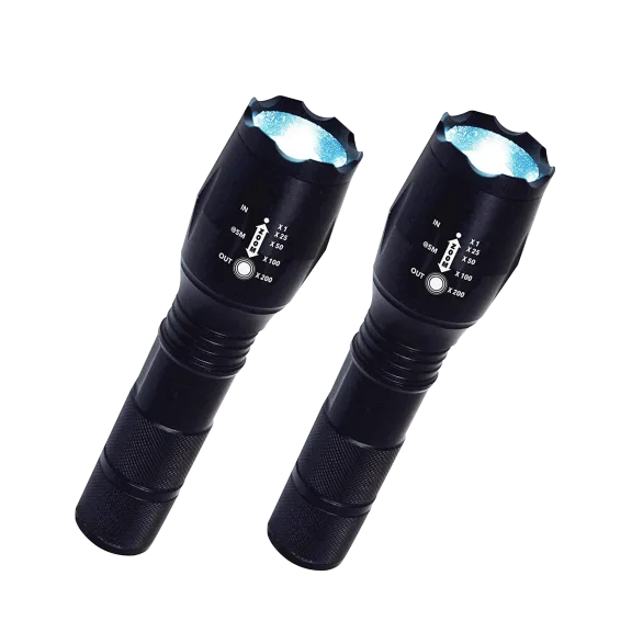2-Pack: Atomic Beam Zoomable Cree LED Flashlight