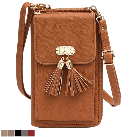 Malibu Skye Saffiano Phone Crossbody with Tassel