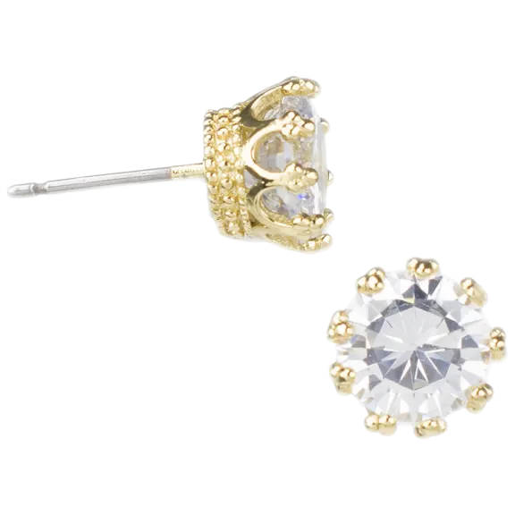 Kenneth Jay Lane 4 CT TW CZ Vintage Post Earrings