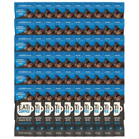 60-Pack: Eat Your Coffee Caffeinated Coffee Energy Bites (Cocoa Espresso)