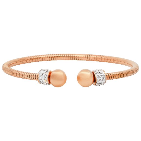 SteelTime Ladies 18K Plated Stainless Steel Snake Cuff Bracelet