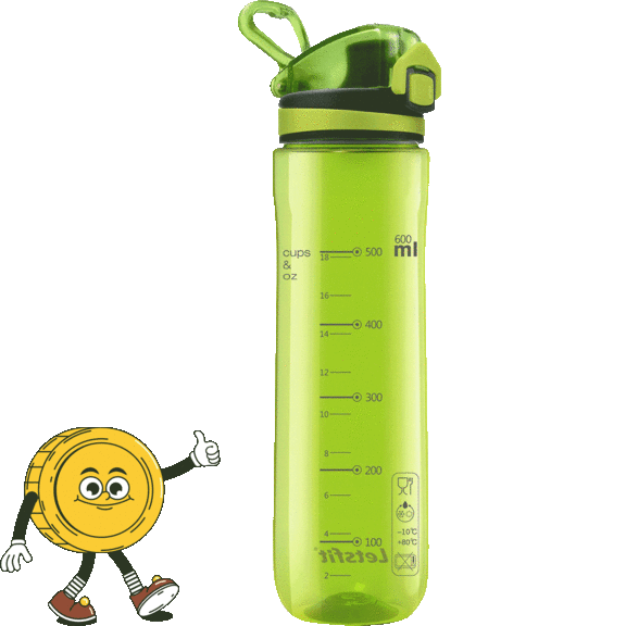 Pick-Your-2-Pack: Letsfit Tritan Plastic Water Bottle (21 oz)