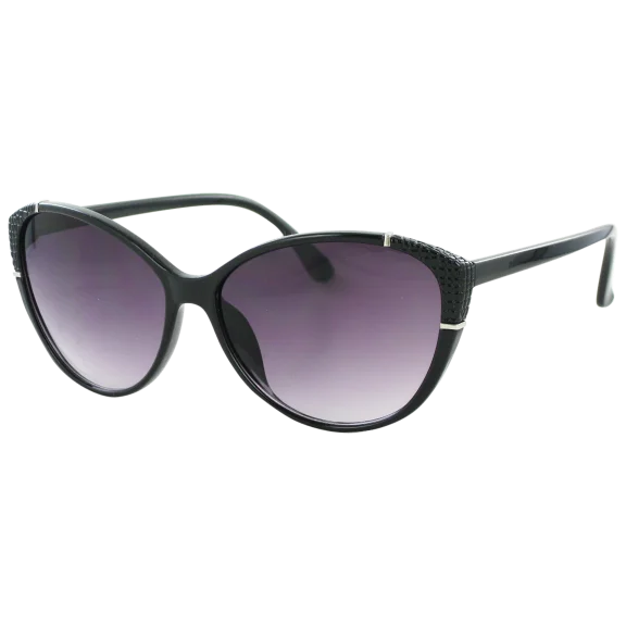 Kay Unger Black Cat Eye w/Silver Accent Frames and Gradient Smoke Lenses