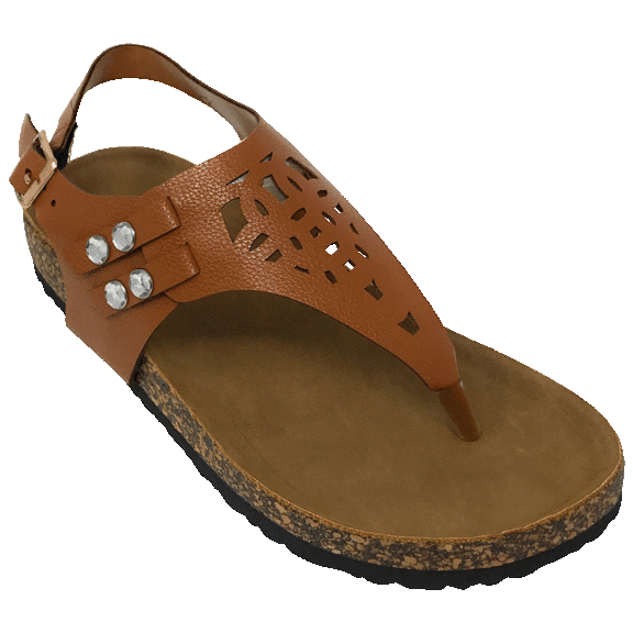 Victoria K. Women's Fashion Perforated Footbed Sandals