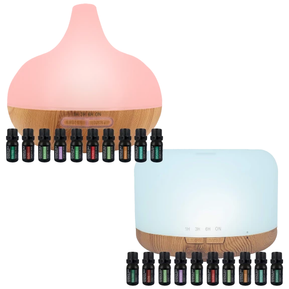 Pure Daily Care Aromatherapy Diffuser & 10-Piece Essential Oil Set
