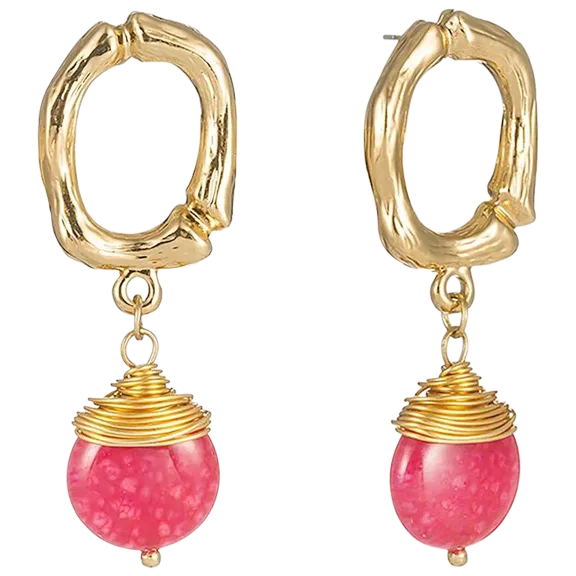 Hollywood Sensation Pink Dangle Earrings
