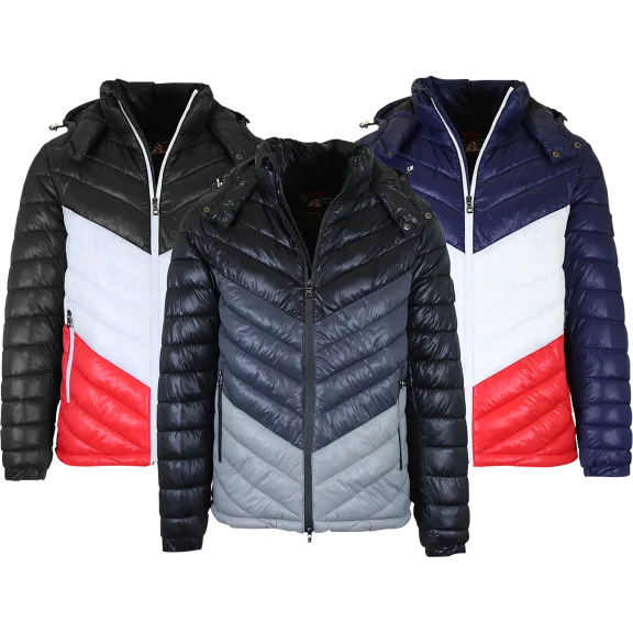 Men's Heavyweight Quilted Hooded Puffer Bubble Jacket