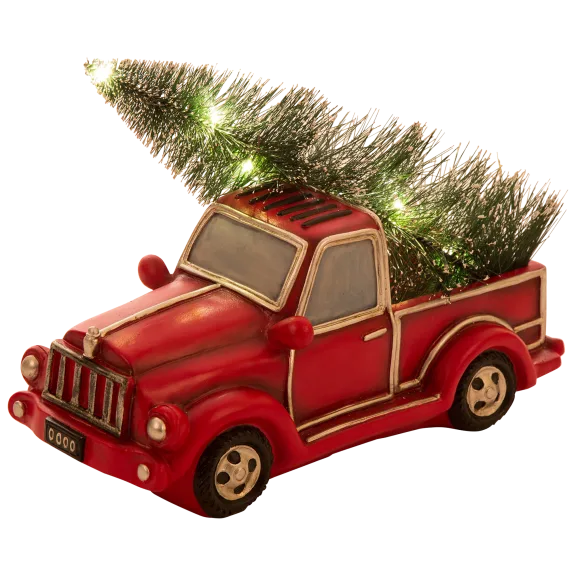 Glitzhome 11.02'L Lighted Truck Table Decor