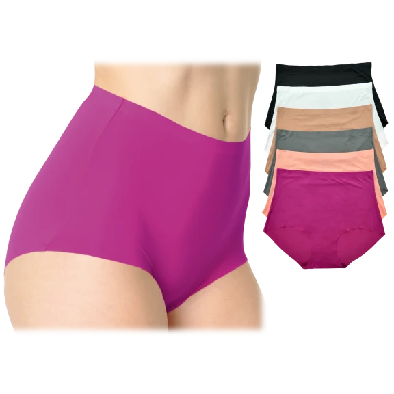 6-Pack: Angelina Laser Cut No-Show High-Waisted Briefs