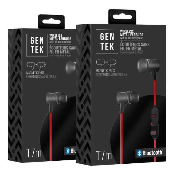 2-Pack: GenTek Slim Wireless Bluetooth Headphones