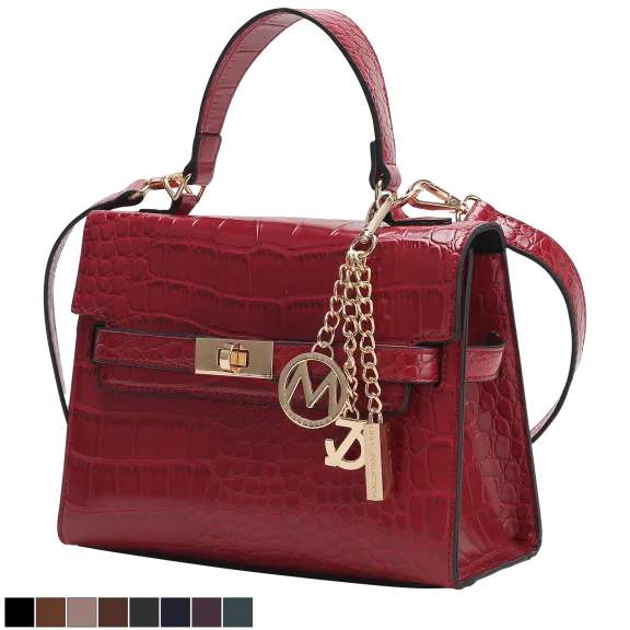 MKF Collection Naomi Vegan Crocodile Leather Satchel by Mia K