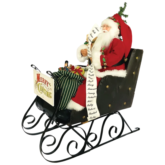 Santa's Workshop Large Merry Christmas Sleigh