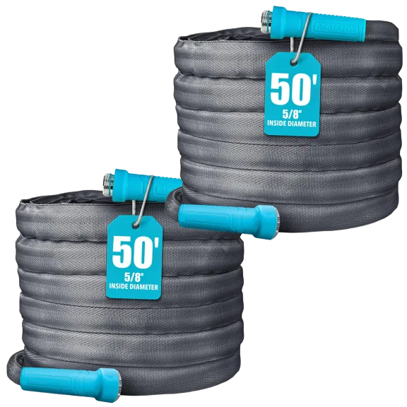 2-Pack: Aqua Joe 50' Superlight FiberJacket Garden Hoses