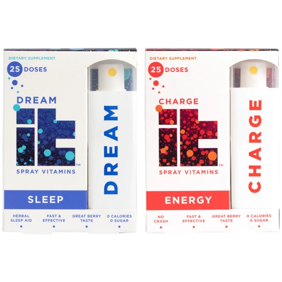 2-Pack: itSpray CHARGEit and DREAMit Dietary Supplements