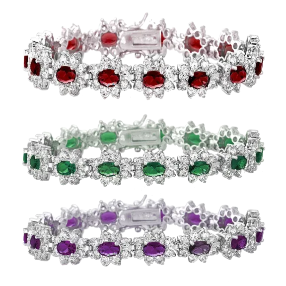 Sterling Silver Flower Bracelet
