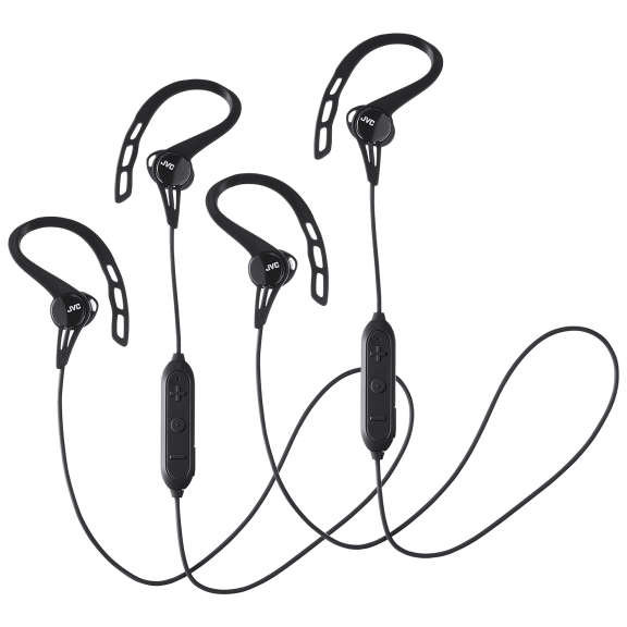 2-Pack: JVC Sweat Resistant Wireless Sport-Clip Headphones