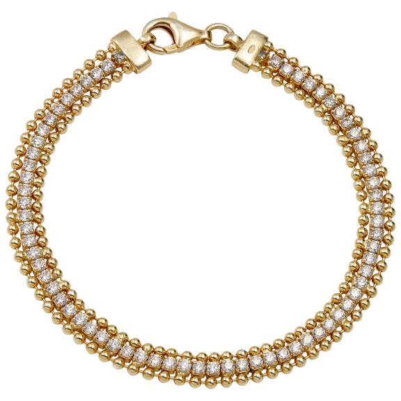 Savvy Cie 18K Gold Vermeil Cubic Zirconia Track Bracelet