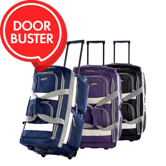 Olympia USA 8-Pocket 22" Rolling Duffel Bag