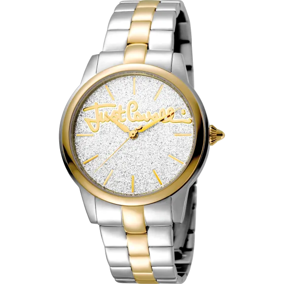Just Cavalli Women's Glam Chic Mohair Silver Dial Stainless Steel Watch