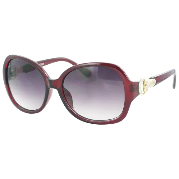 Kay Unger Red Oversized Square Frames With Gradient Smoke Lenses