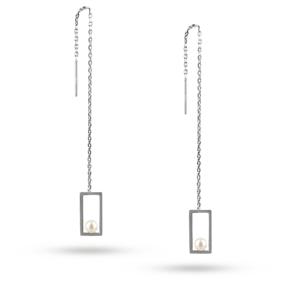ROYAL FALLS COLLECTION Vista 925 Sterling Silver Adjustable Pearl Earrings
