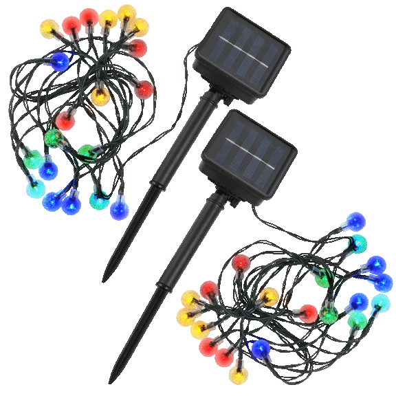 2 Pack: Hakol 20 LED 16" Crystal Ball Solar String Lights
