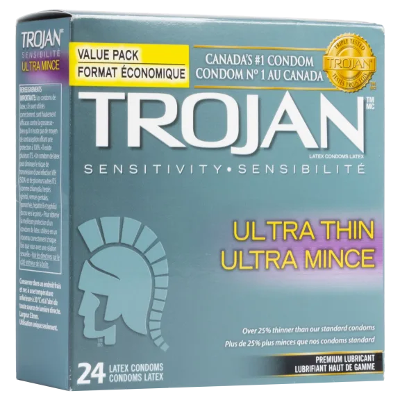 24-Pack: Trojan Sensitivity Ultra Thin Lubricated Latex Condoms