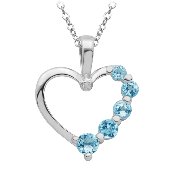 Morgan & Paige Sterling Silver Topaz Open Heart Pendant