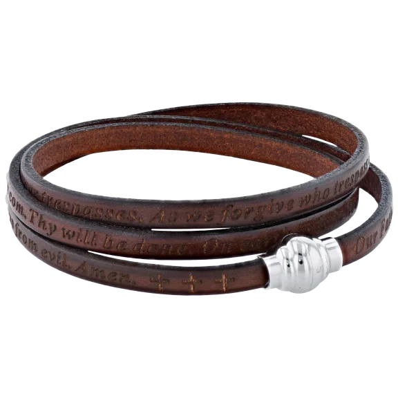 Savvy Cie Genuine Leather 'Lord's Prayer' Wrap Bracelet