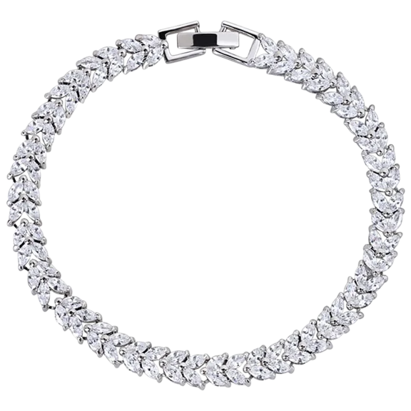 Hollywood Sensation Marquise Cut Heart Shaped CZ Tennis Bracelet