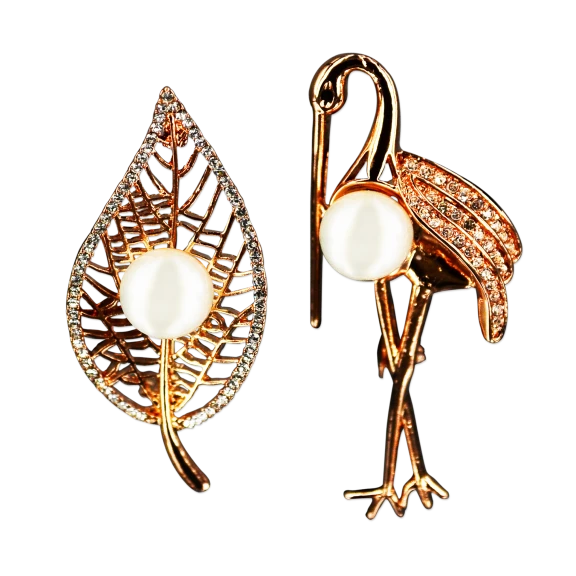 VANUATU COLLECTION Bo Leaf and Stork Brooch Gift Set