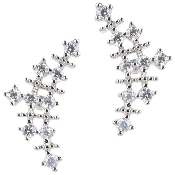 Kenneth Jay Lane 4 CT TW CZ Arched & Webbed Crawlers