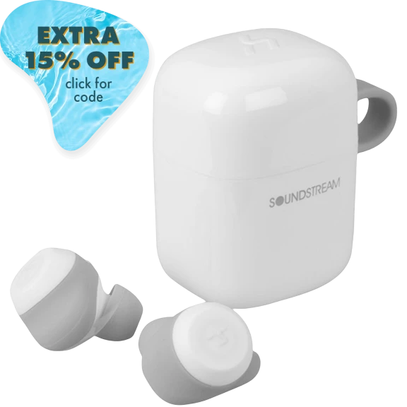 Soundstream Premium True Wireless Stereo Earbuds with Qi Charging Case