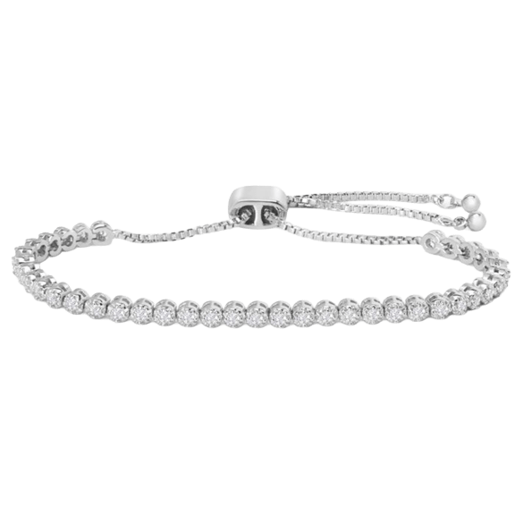 Jaclyn Smith 1.0 Carat Moissanite Bolo Slide Tennis Bracelet