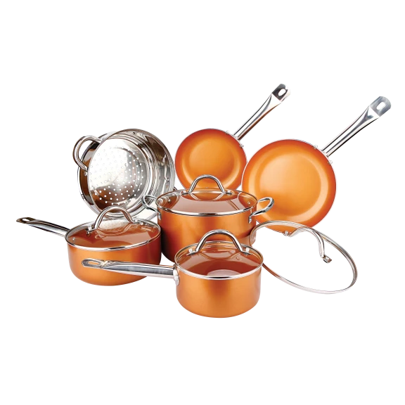 Copper Luxury 10-Piece Copper Cookware Set