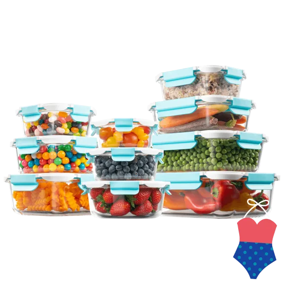 Eatneat 10-Piece Glass Food Storage Containers with Airtight Locking Lids