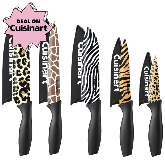 Cuisinart® 10-Piece Animal Print Knife Set with Black Handles
