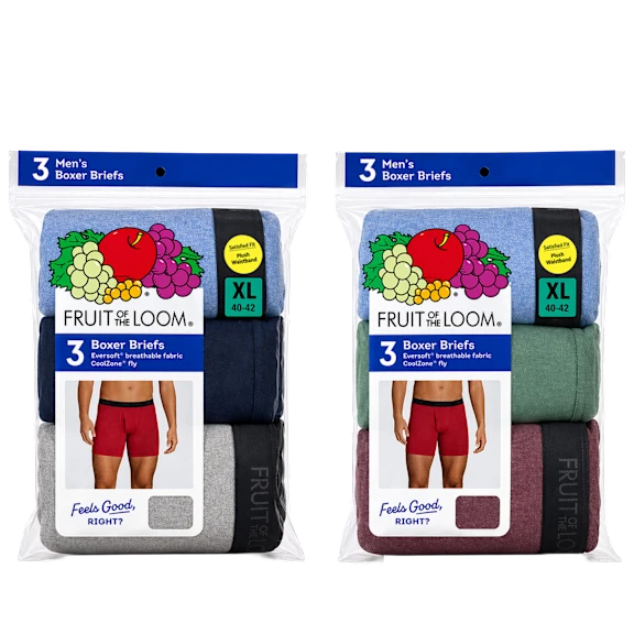 6-Pack: Fruit of the Loom Moisture-Wicking Boxer Briefs